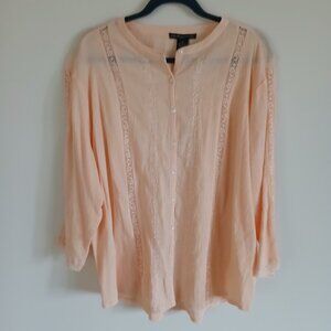 Preswick & Moore women top 3/4 sleeve 2x Plus size